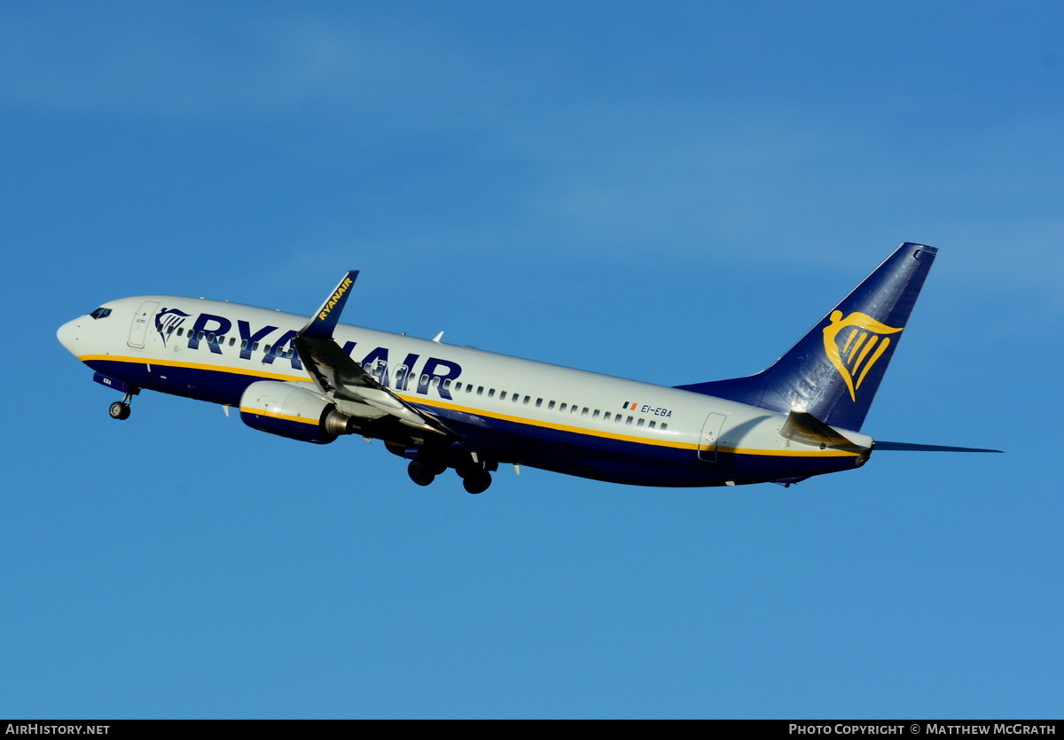 Aircraft Photo of EI-EBA | Boeing 737-8AS | Ryanair | AirHistory.net #622838
