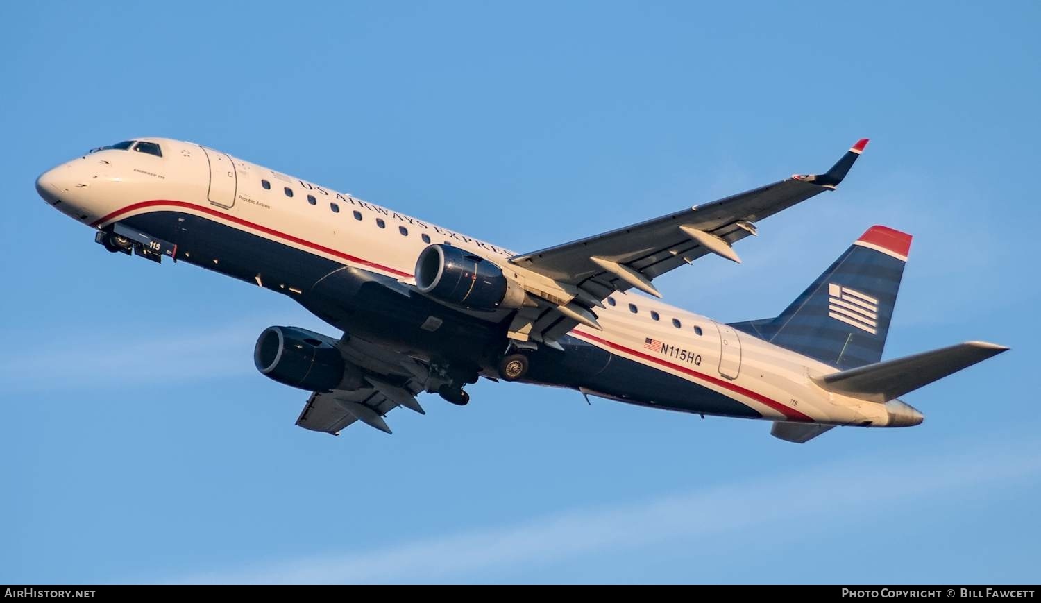 Aircraft Photo of N115HQ | Embraer 175LR (ERJ-170-200LR) | US Airways Express | AirHistory.net #622909