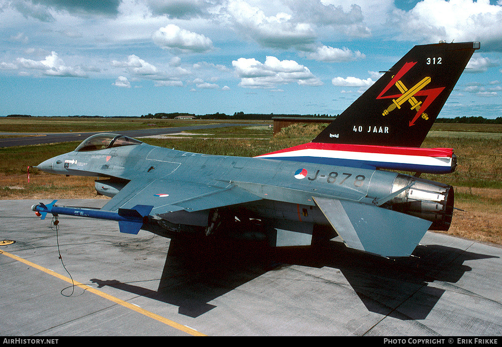Aircraft Photo of J-878 | General Dynamics F-16A Fighting Falcon | Netherlands - Air Force | AirHistory.net #623051