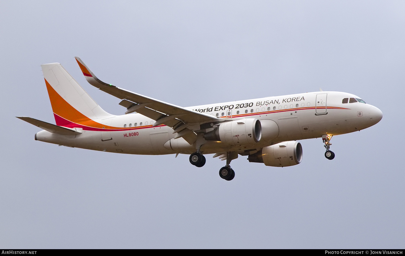Aircraft Photo of HL8080 | Airbus ACJ319 (A319-115/CJ) | AirHistory.net #623095