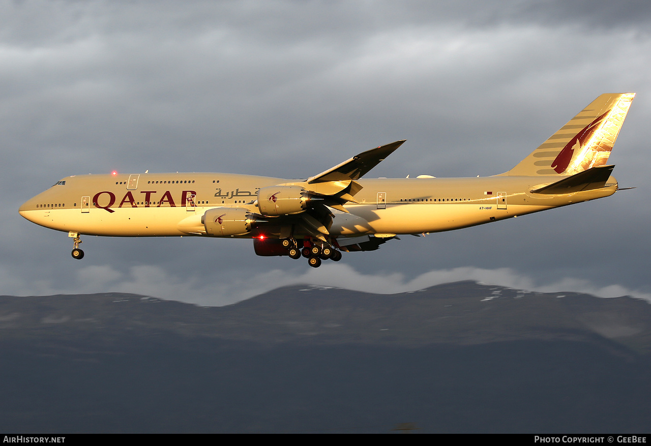 Aircraft Photo of A7-HHF | Boeing 747-8Z5 BBJ | Qatar Amiri Flight | AirHistory.net #623343