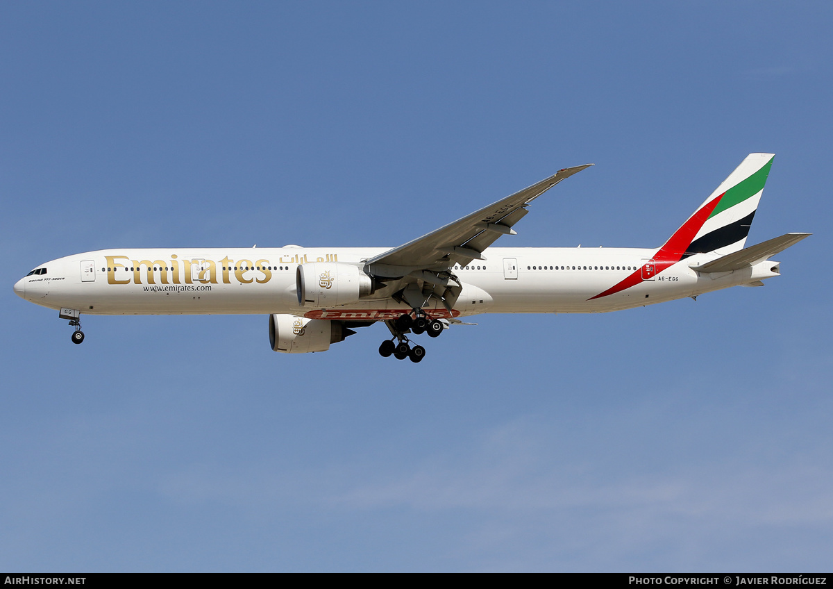 Aircraft Photo of A6-EGG | Boeing 777-31H/ER | Emirates | AirHistory.net #623387