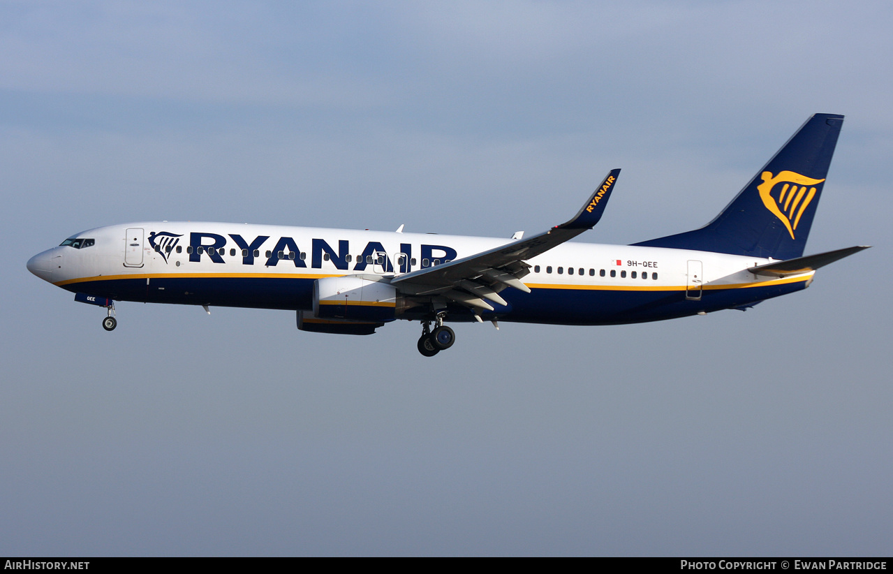 Aircraft Photo of 9H-QEE | Boeing 737-800 | Ryanair | AirHistory.net #623425