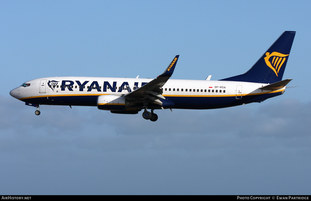 Aircraft Photo of SP-RSA | Boeing 737-8AS | Ryanair | AirHistory.net #623426