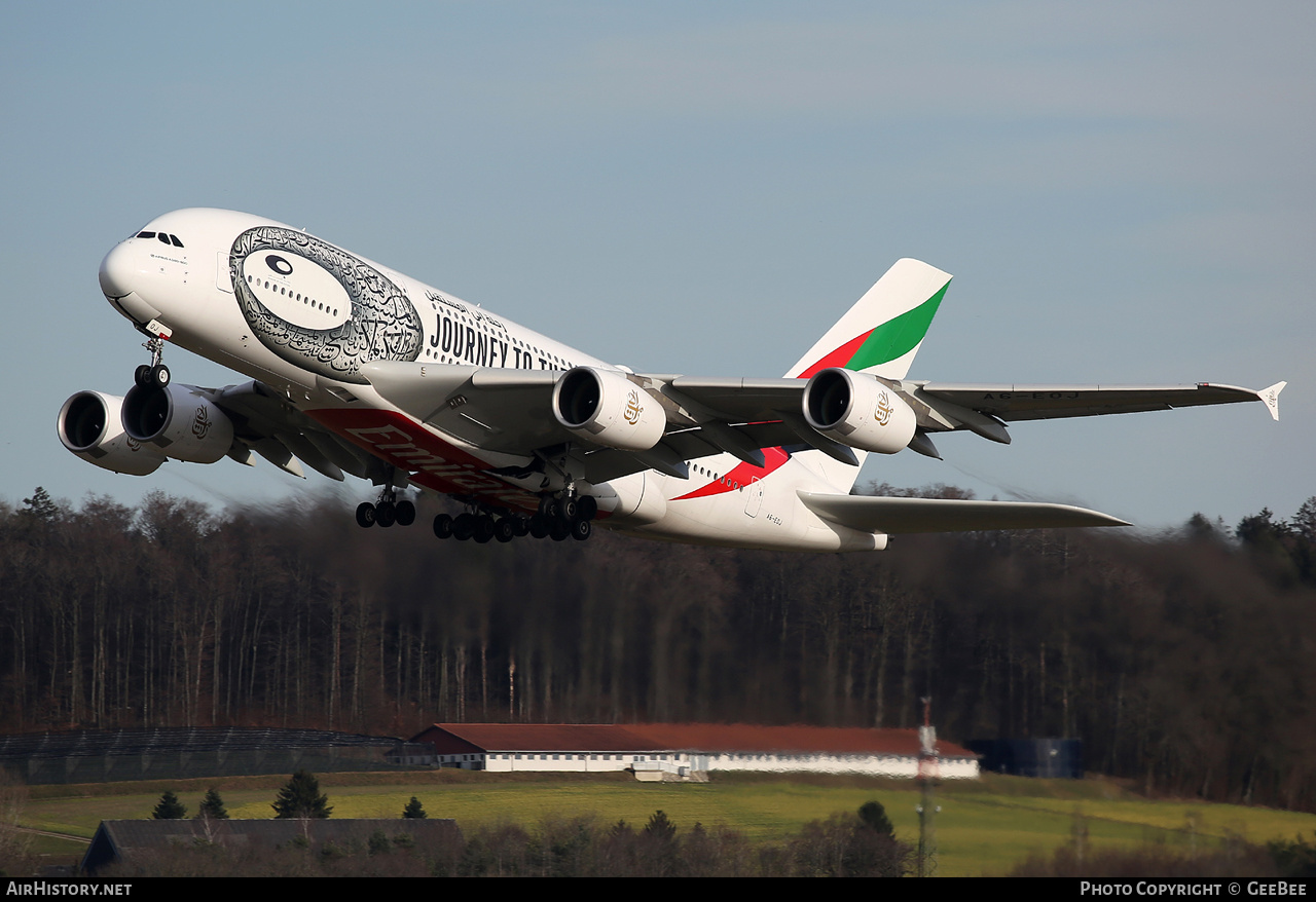 Aircraft Photo of A6-EOJ | Airbus A380-861 | Emirates | AirHistory.net #623542