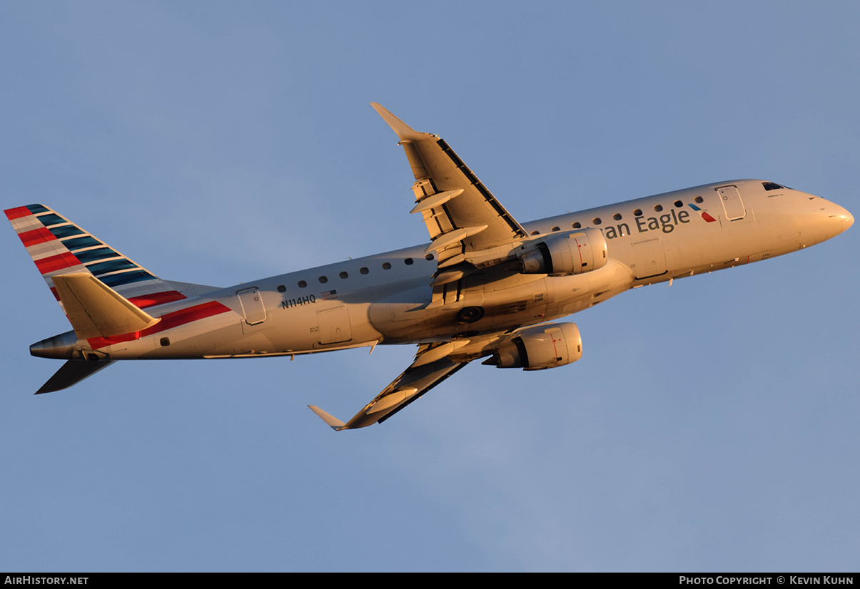 Aircraft Photo of N114HQ | Embraer 175LR (ERJ-170-200LR) | American Eagle | AirHistory.net #623921