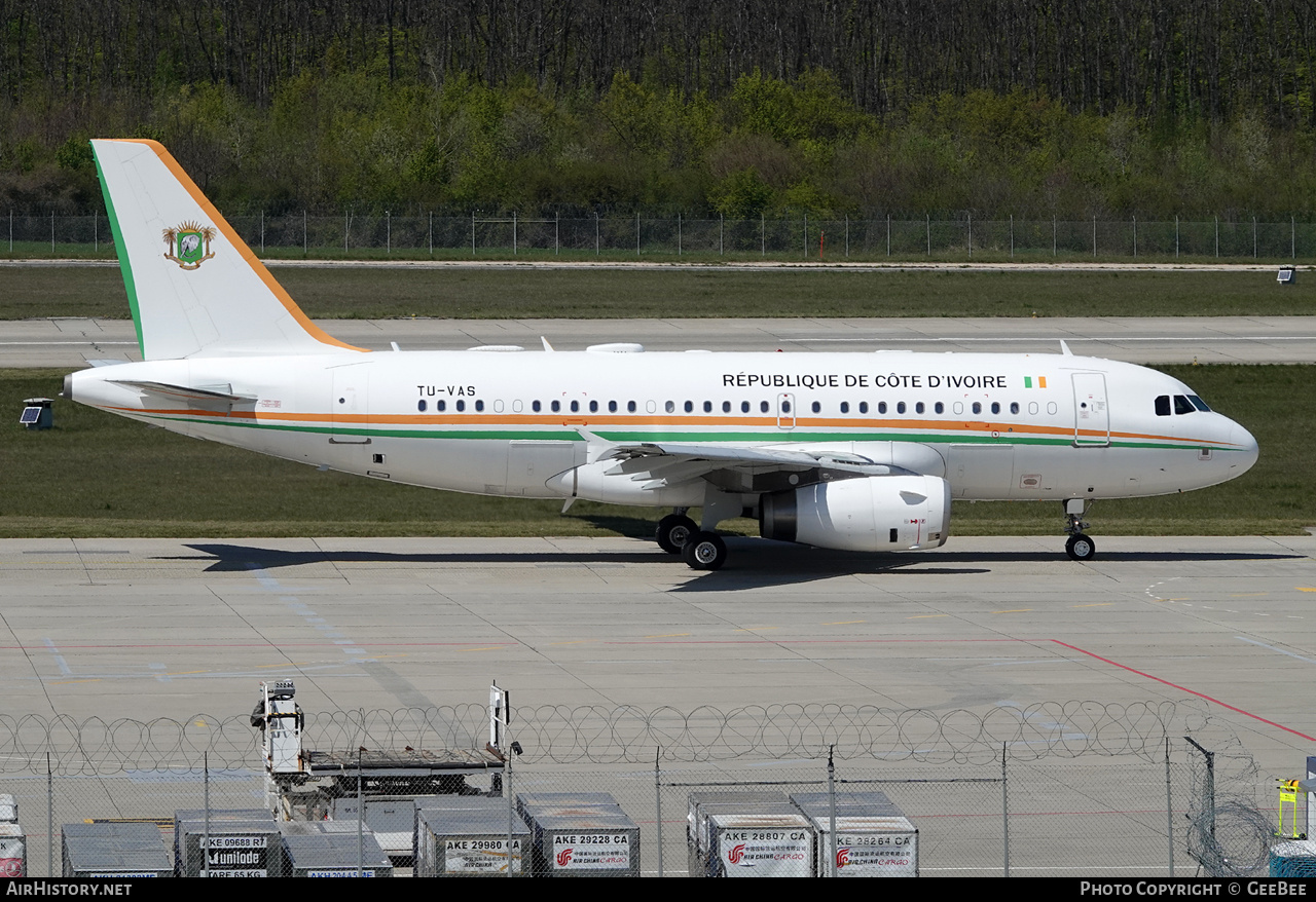 Aircraft Photo of TU-VAS | Airbus A319-133X | Ivory Coast - Government | AirHistory.net #623972