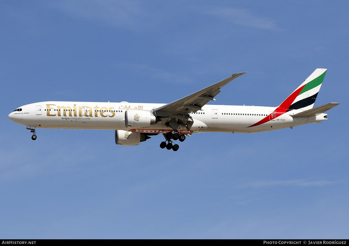 Aircraft Photo of A6-EGK | Boeing 777-31H/ER | Emirates | AirHistory.net #624119