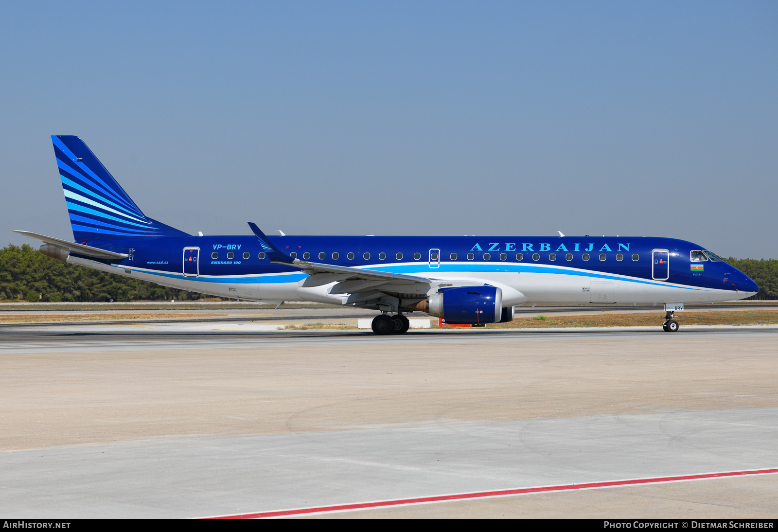 Aircraft Photo of VP-BRV | Embraer 190AR (ERJ-190-100IGW) | Azerbaijan Airlines - AZAL - AHY | AirHistory.net #624452