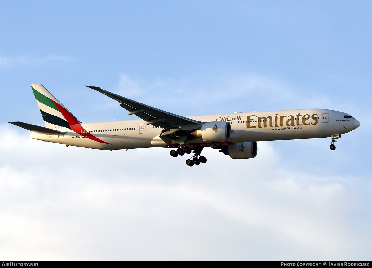 Aircraft Photo of A6-EBQ | Boeing 777-36N/ER | Emirates | AirHistory.net #624476