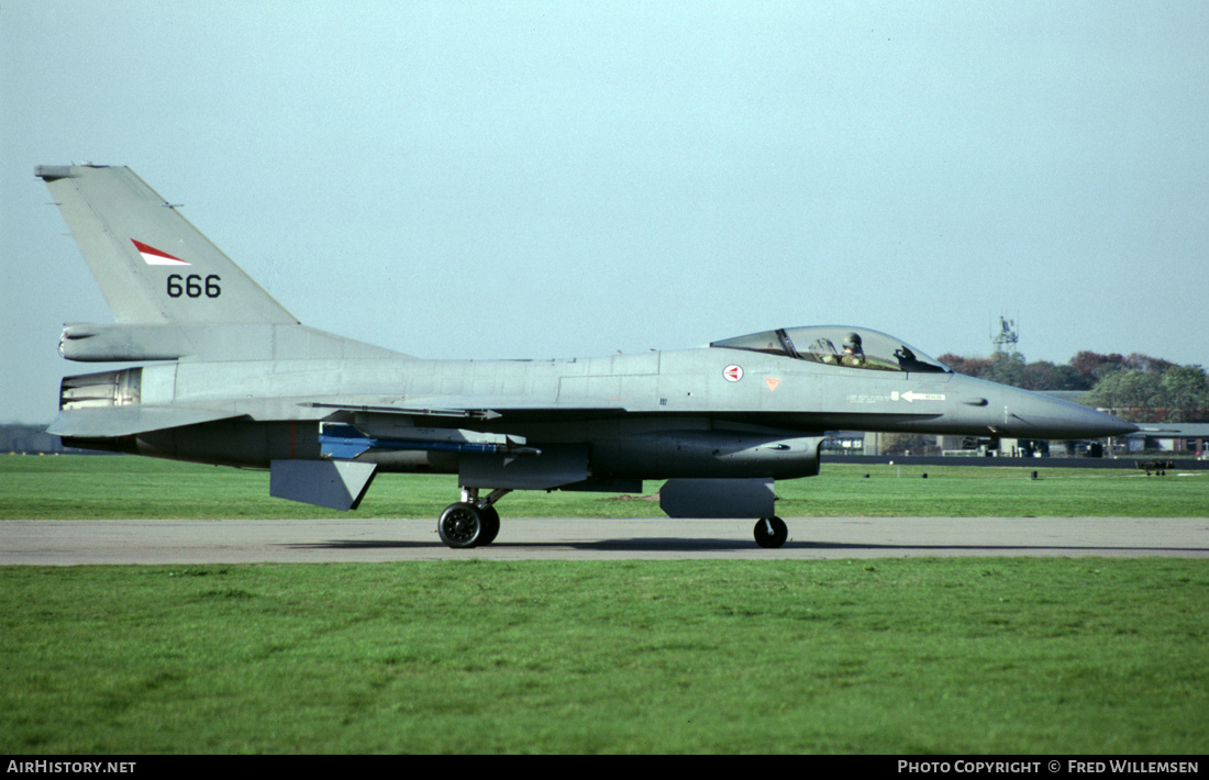 Aircraft Photo of 666 | General Dynamics F-16A Fighting Falcon | Norway - Air Force | AirHistory.net #624498