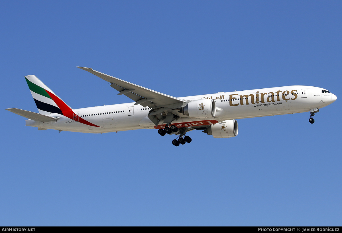 Aircraft Photo of A6-EGC | Boeing 777-31H/ER | Emirates | AirHistory.net #624766