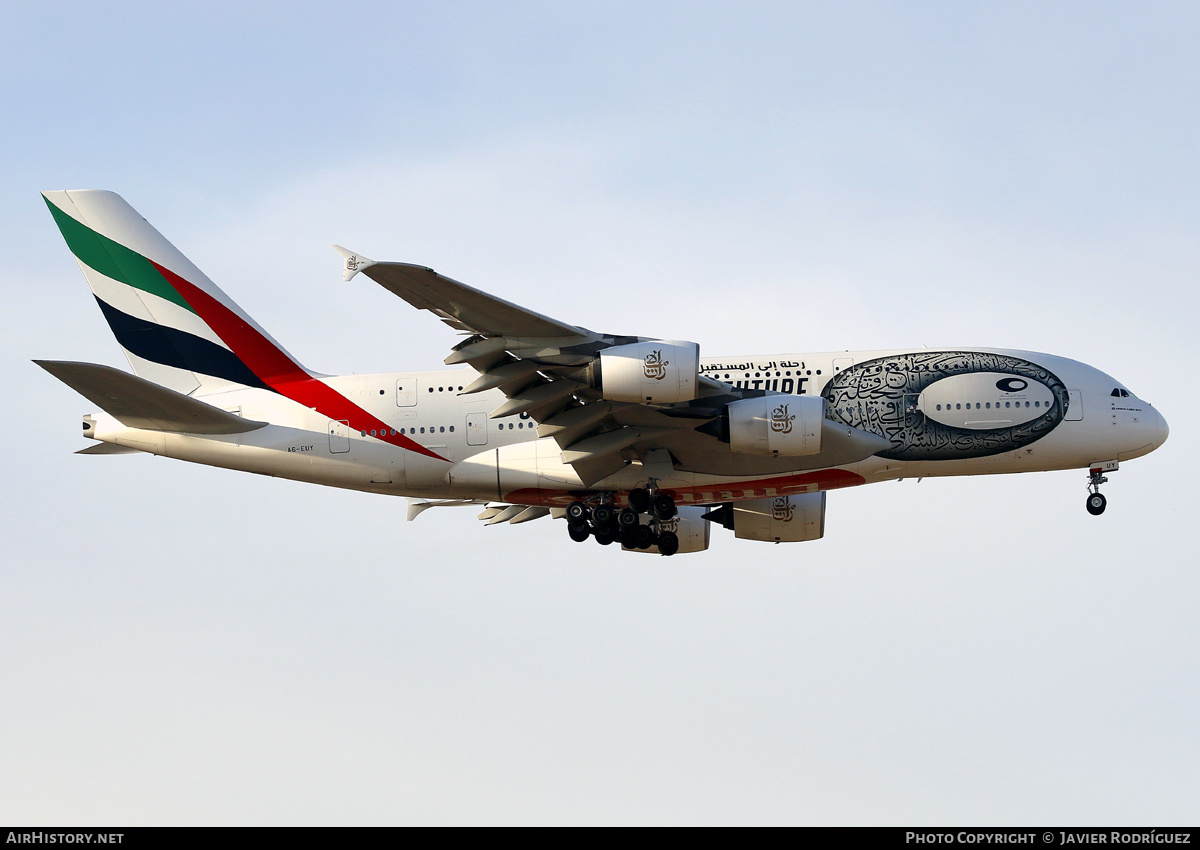 Aircraft Photo of A6-EUY | Airbus A380-842 | Emirates | AirHistory.net #624867