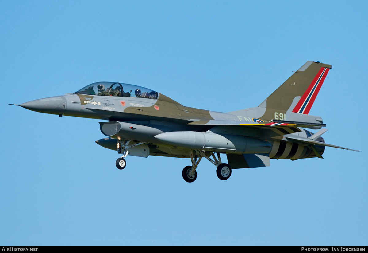 Aircraft Photo of 691 | General Dynamics F-16BM Fighting Falcon | Norway - Air Force | AirHistory.net #625046