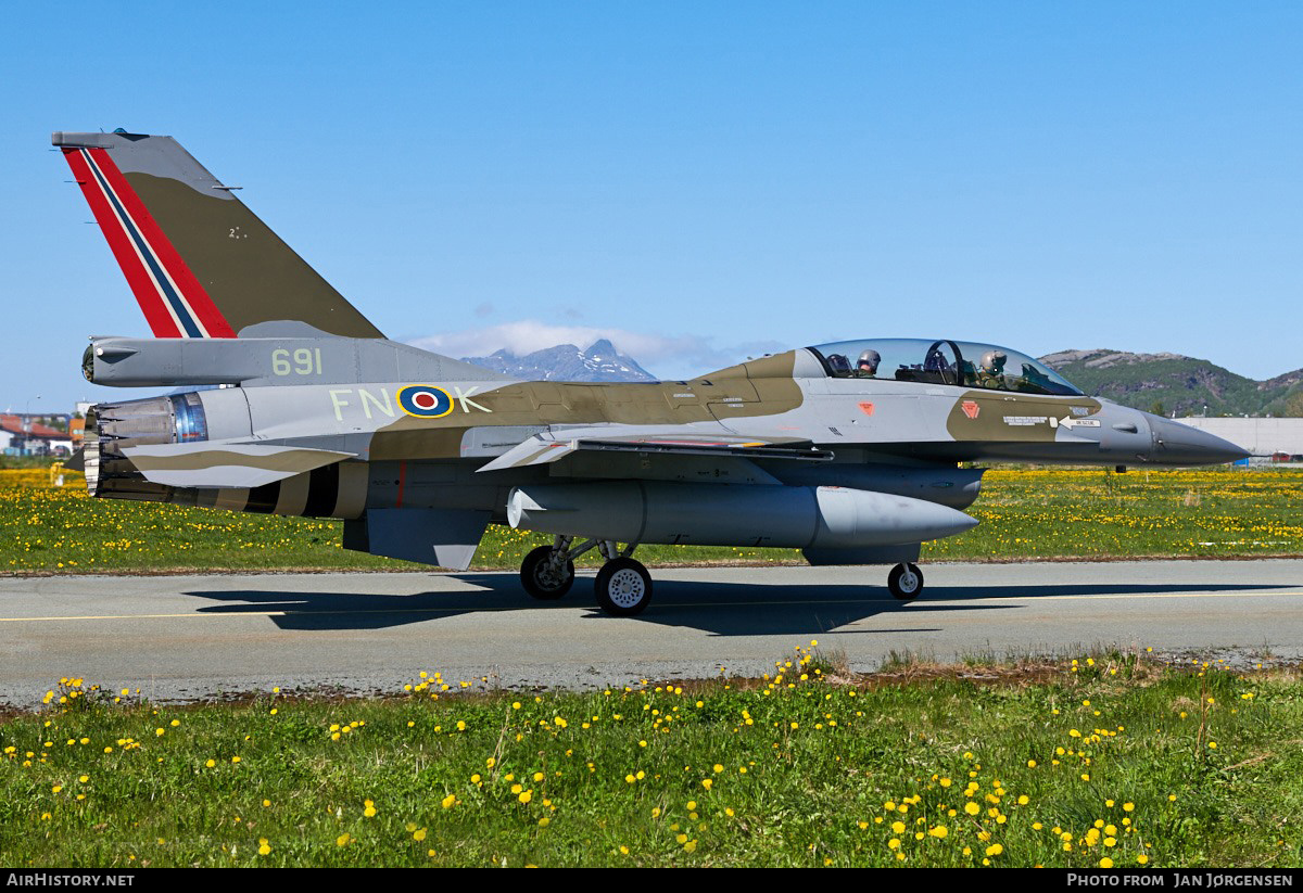 Aircraft Photo of 691 | General Dynamics F-16BM Fighting Falcon | Norway - Air Force | AirHistory.net #625057