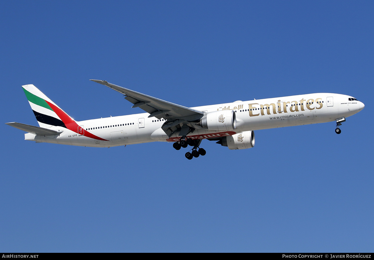 Aircraft Photo of A6-EPP | Boeing 777-31H/ER | Emirates | AirHistory.net #625117