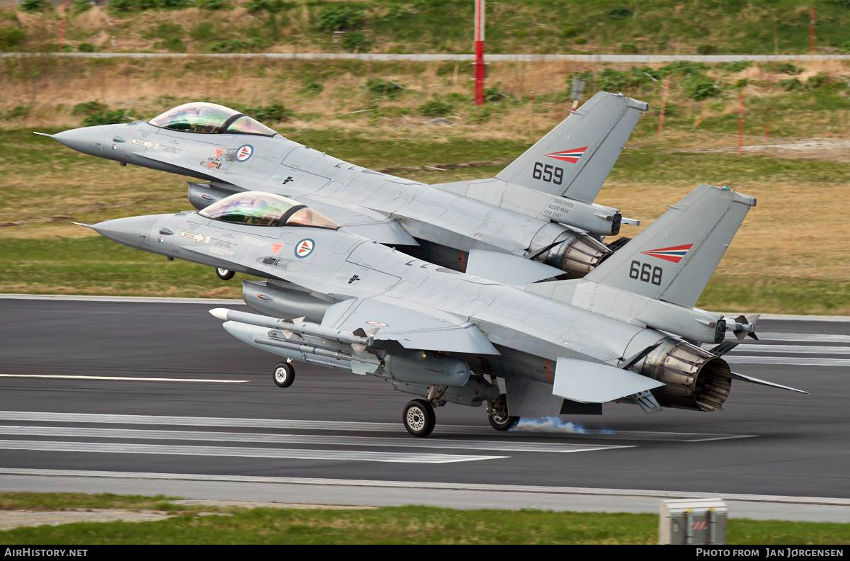 Aircraft Photo of 668 | General Dynamics F-16AM Fighting Falcon | Norway - Air Force | AirHistory.net #625959