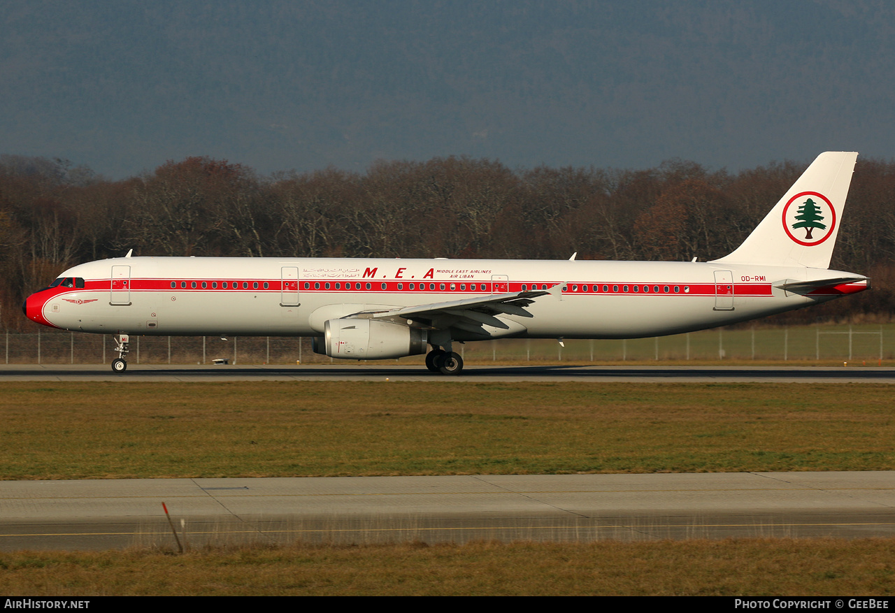 Aircraft Photo of OD-RMI | Airbus A321-231 | MEA - Middle East Airlines | AirHistory.net #625990