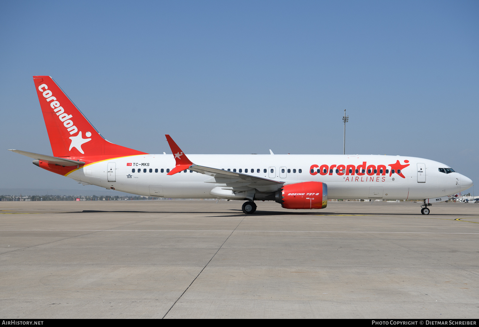 Aircraft Photo of TC-MKS | Boeing 737-8 Max 8 | Corendon Airlines | AirHistory.net #626093