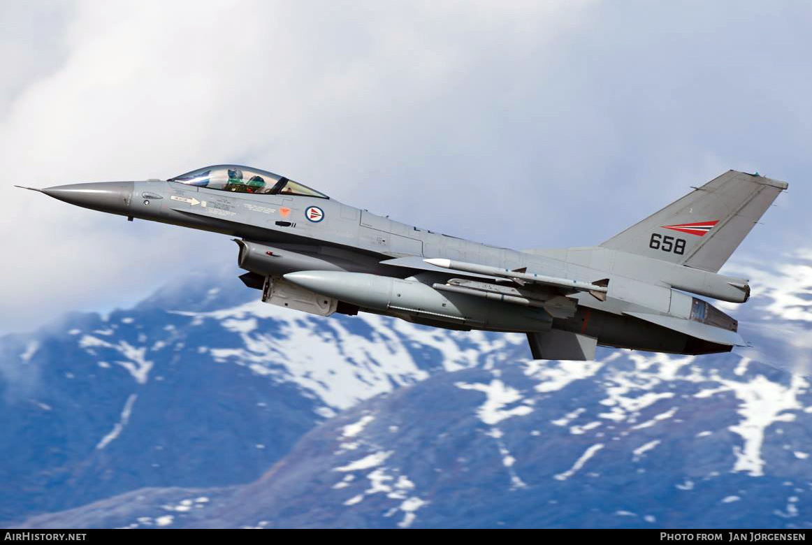 Aircraft Photo of 658 | General Dynamics F-16AM Fighting Falcon | Norway - Air Force | AirHistory.net #626548