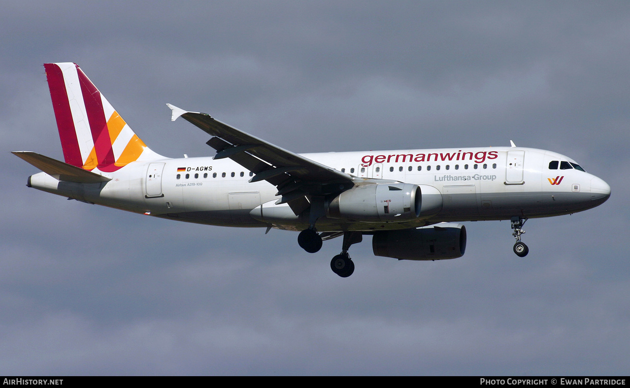 Aircraft Photo of D-AGWS | Airbus A319-132 | Germanwings | AirHistory.net #626648