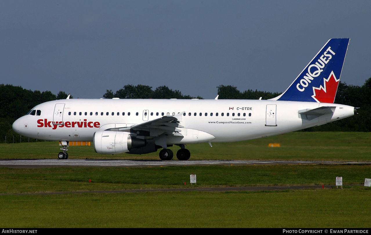 Aircraft Photo of C-GTDX | Airbus A319-112 | Skyservice Airlines | AirHistory.net #626681