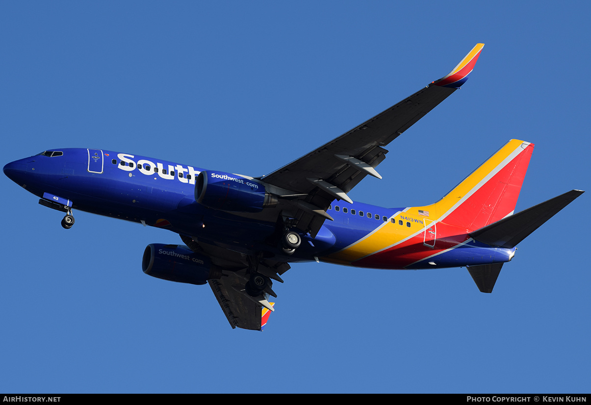 Aircraft Photo of N413WN | Boeing 737-7H4 | Southwest Airlines | AirHistory.net #626731