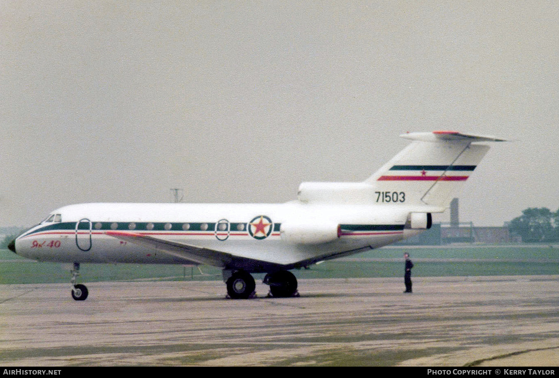 Aircraft Photo of 71503 | Yakovlev Yak-40 | Yugoslavia - Air Force | AirHistory.net #626991