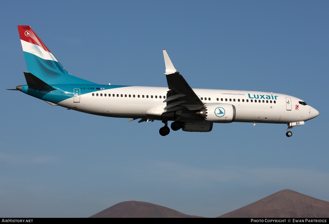 Aircraft Photo of LX-LBK | Boeing 737-8 Max 8 | Luxair | AirHistory.net #627126