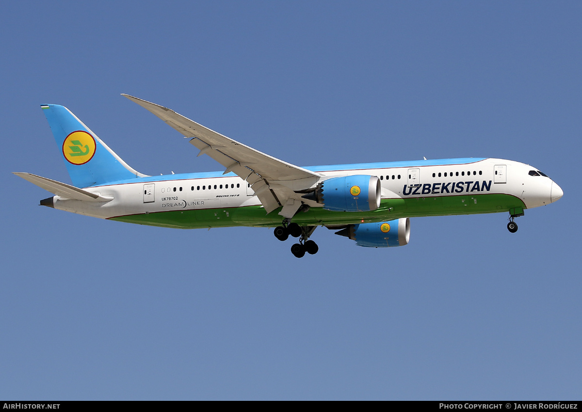 Aircraft Photo of UK-78702 | Boeing 787-8 Dreamliner | Uzbekistan Airways | AirHistory.net #627181
