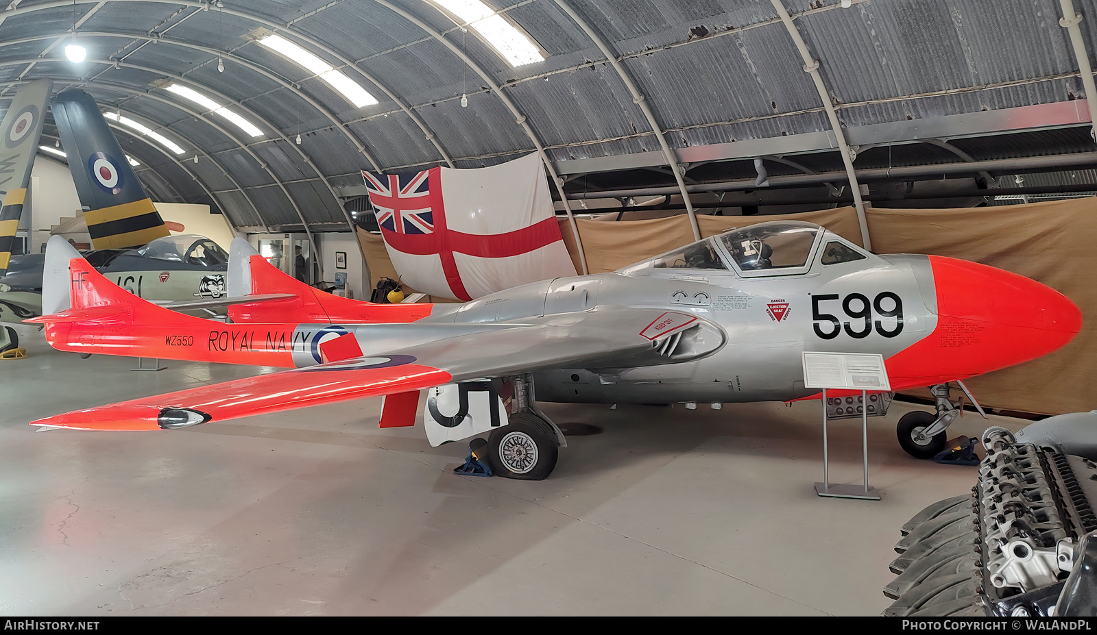 Aircraft Photo of WZ550 | De Havilland D.H. 115 Vampire T11 | UK - Navy | AirHistory.net #627524