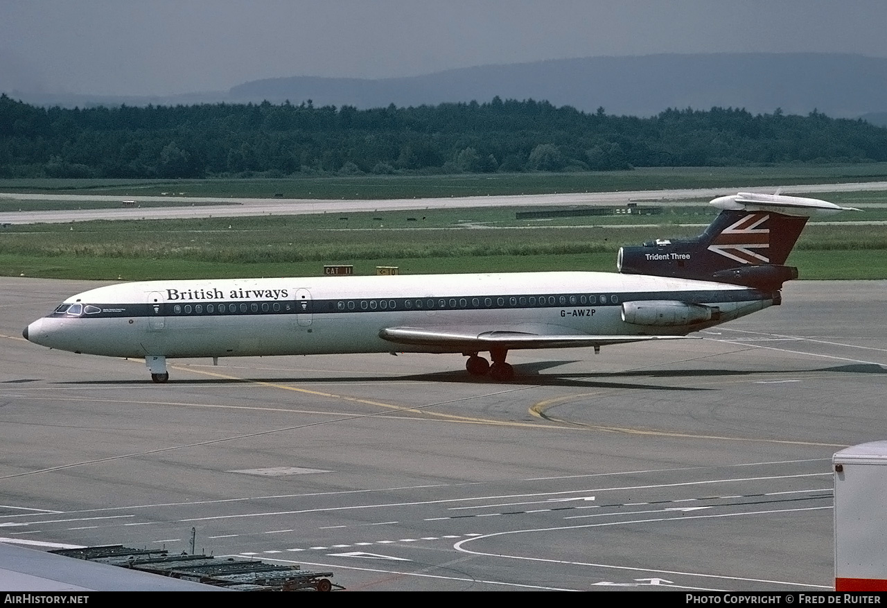 Aircraft Photo of G-AWZP | Hawker Siddeley HS-121 Trident 3B | British Airways | AirHistory.net #627815
