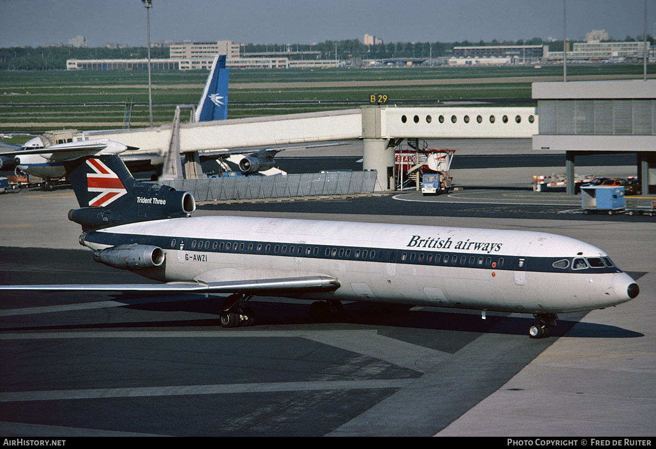 Aircraft Photo of G-AWZI | Hawker Siddeley HS-121 Trident 3B | British Airways | AirHistory.net #627823