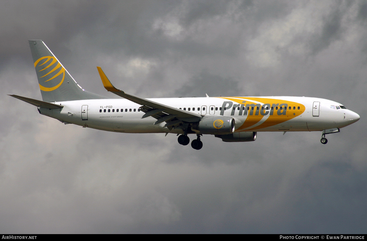 Aircraft Photo of YL-PSD | Boeing 737-86N | Primera Air | AirHistory.net #627951