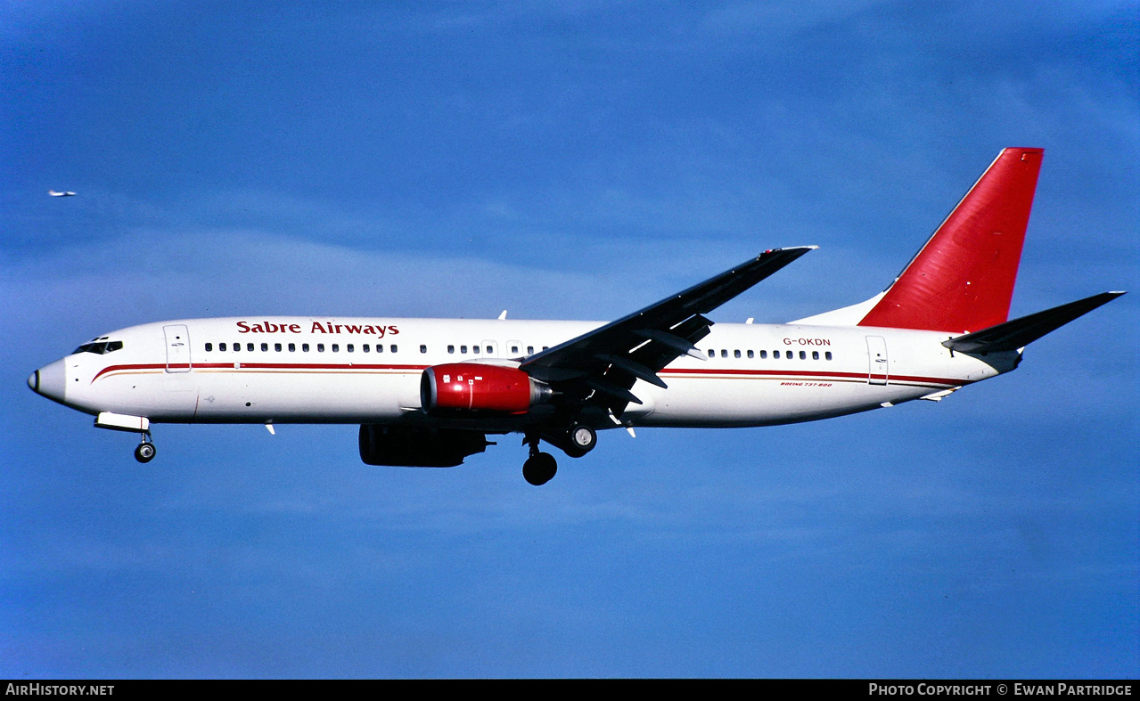 Aircraft Photo of G-OKDN | Boeing 737-8Q8 | Sabre Airways | AirHistory.net #627972