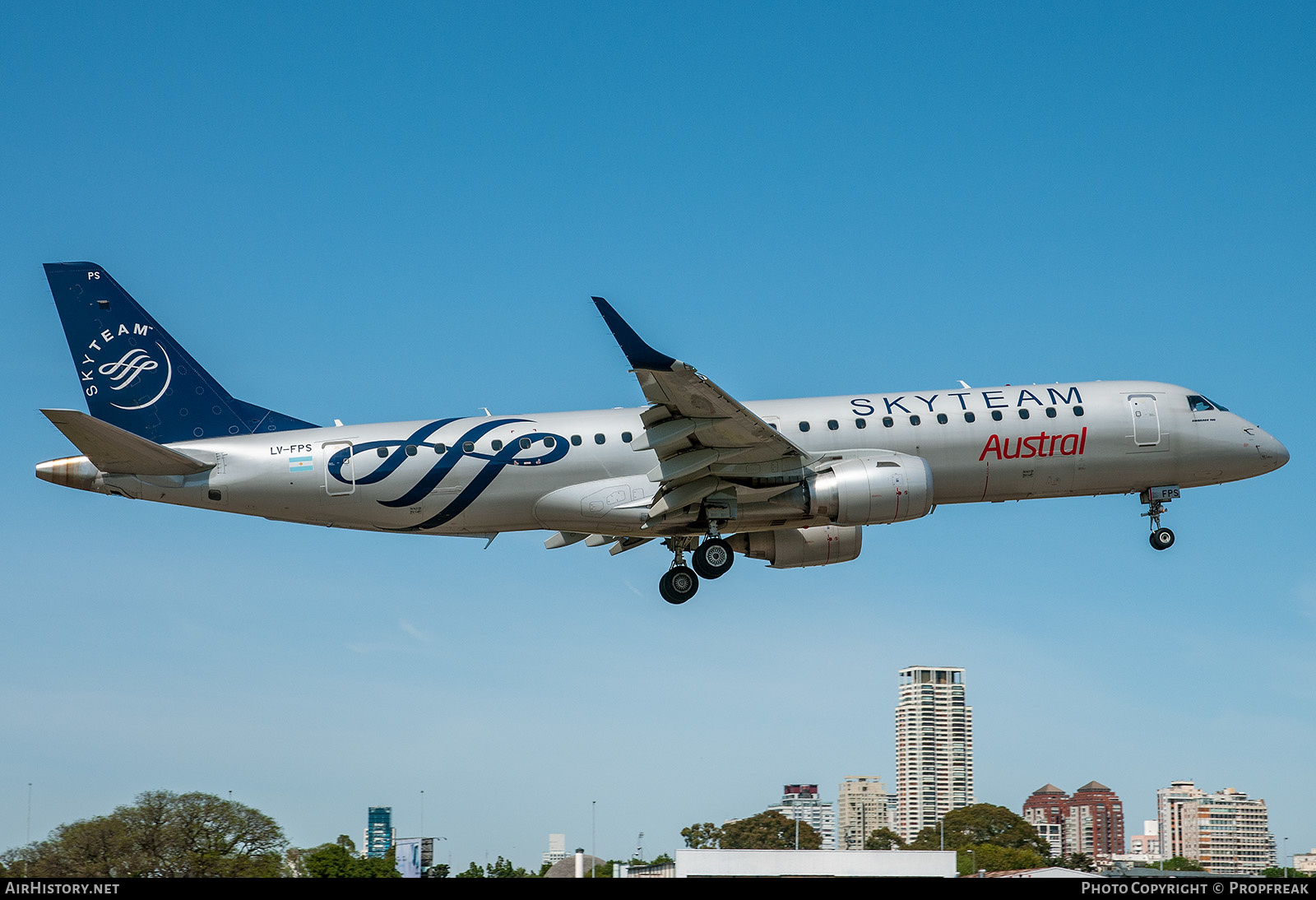 Aircraft Photo of LV-FPS | Embraer 190AR (ERJ-190-100IGW) | Austral Líneas Aéreas | AirHistory.net #628233