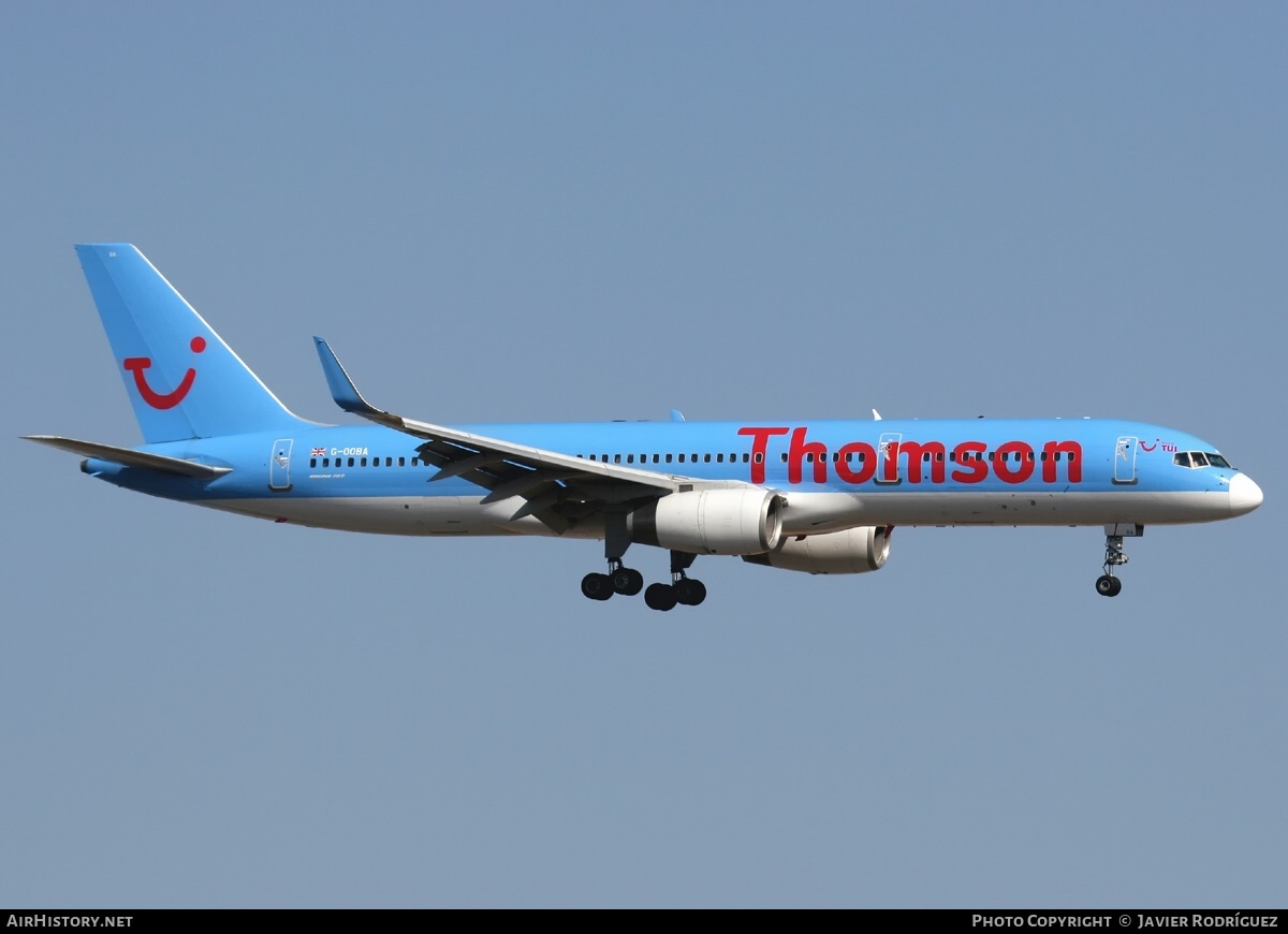 Aircraft Photo of G-OOBA | Boeing 757-28A | Thomson Airways | AirHistory.net #628352