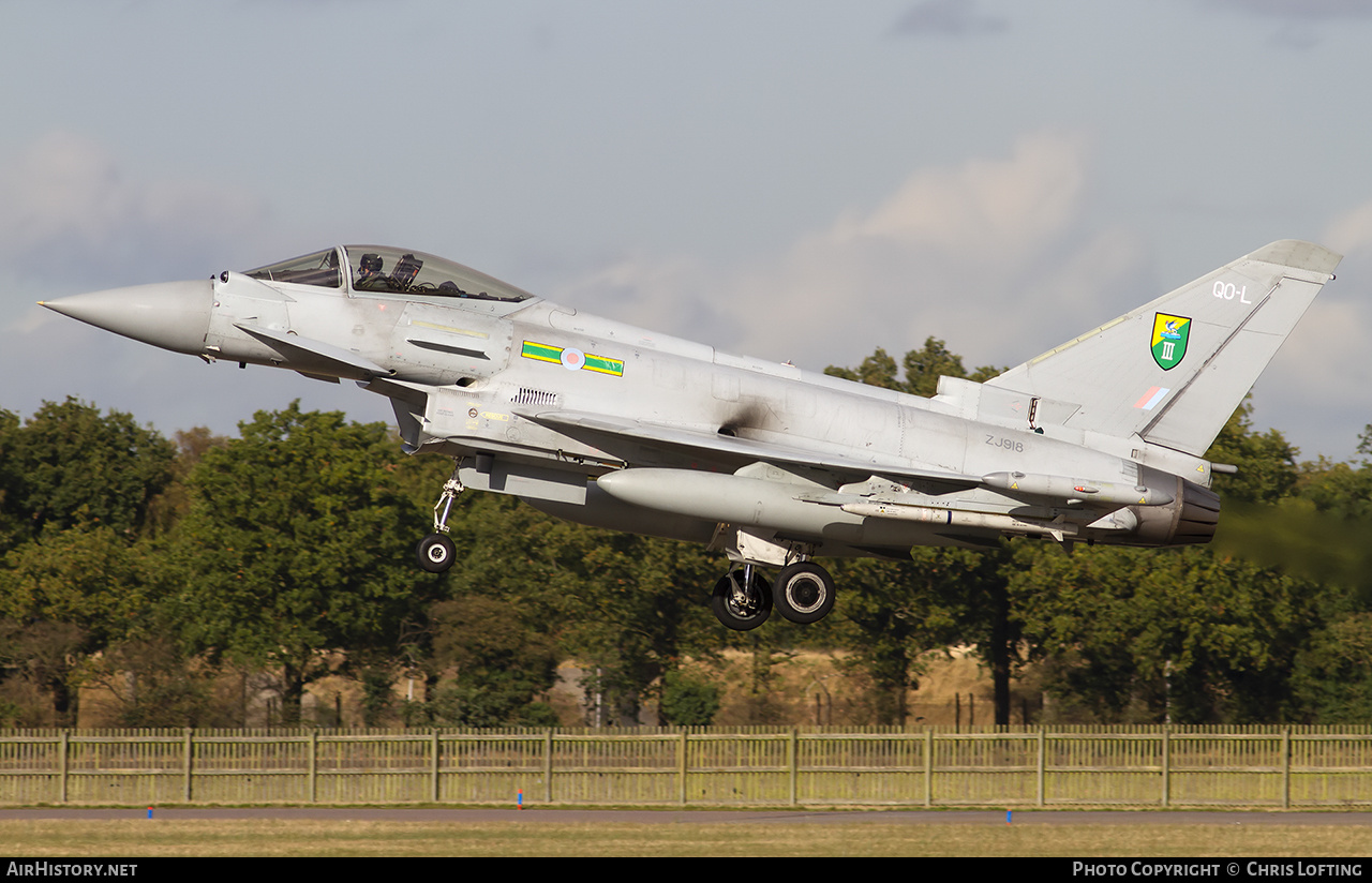 Aircraft Photo of ZJ918 | Eurofighter EF-2000 Typhoon FGR4 | UK - Air Force | AirHistory.net #629069