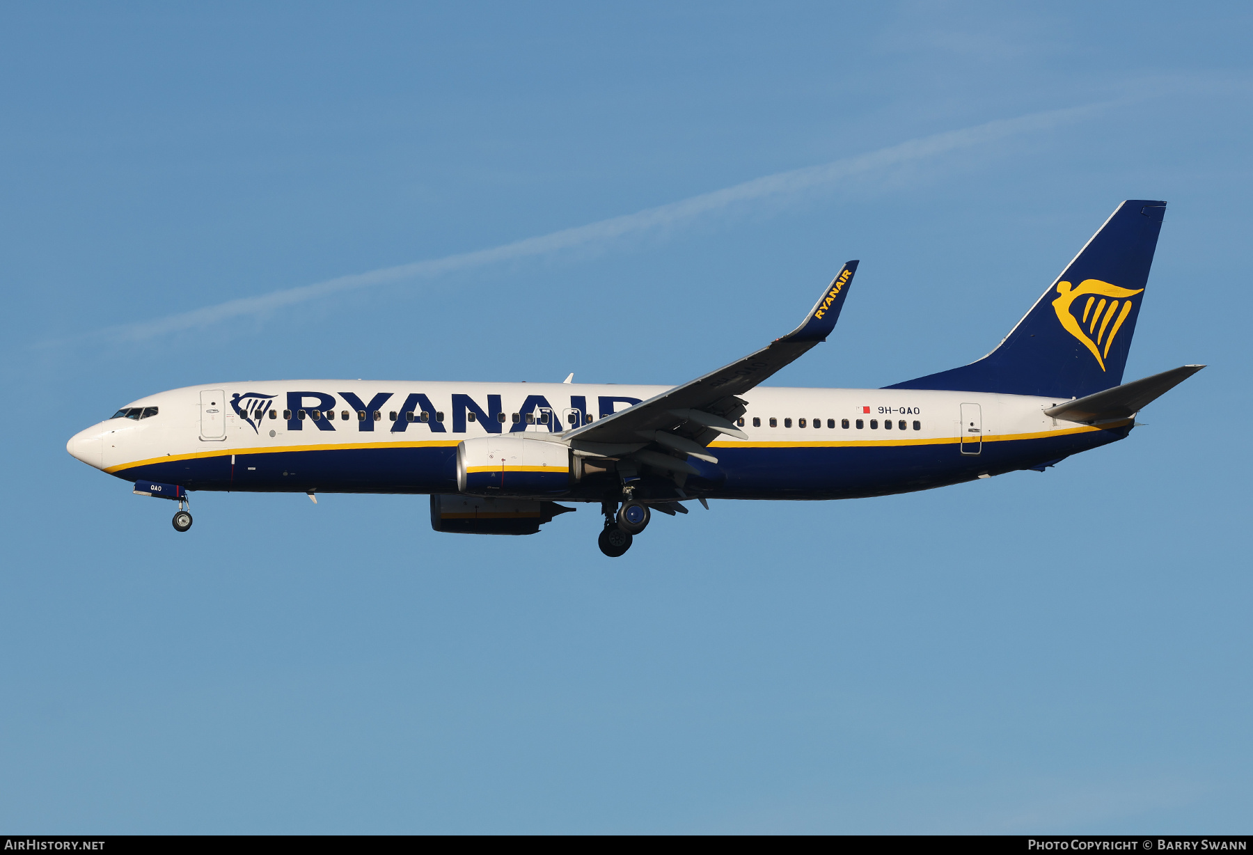 Aircraft Photo of 9H-QAO | Boeing 737-8AS | Ryanair | AirHistory.net #629161