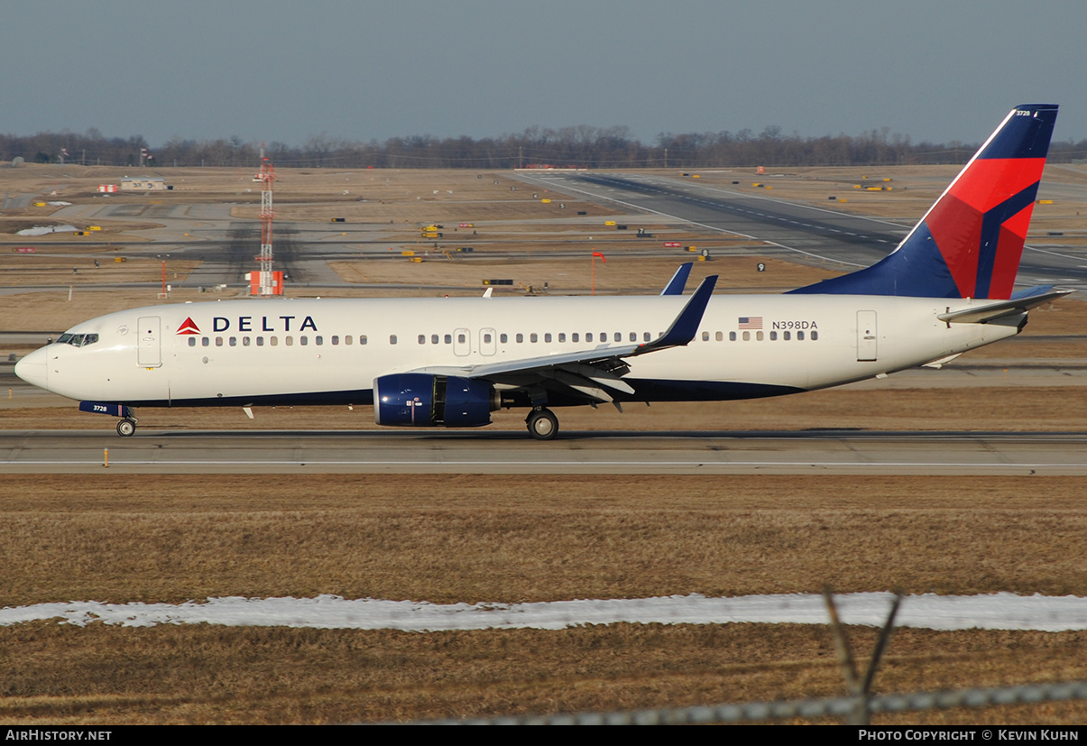 Aircraft Photo of N398DA | Boeing 737-832 | Delta Air Lines | AirHistory.net #629188