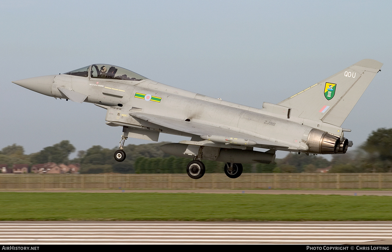 Aircraft Photo of ZJ916 | Eurofighter EF-2000 Typhoon FGR4 | UK - Air Force | AirHistory.net #629292