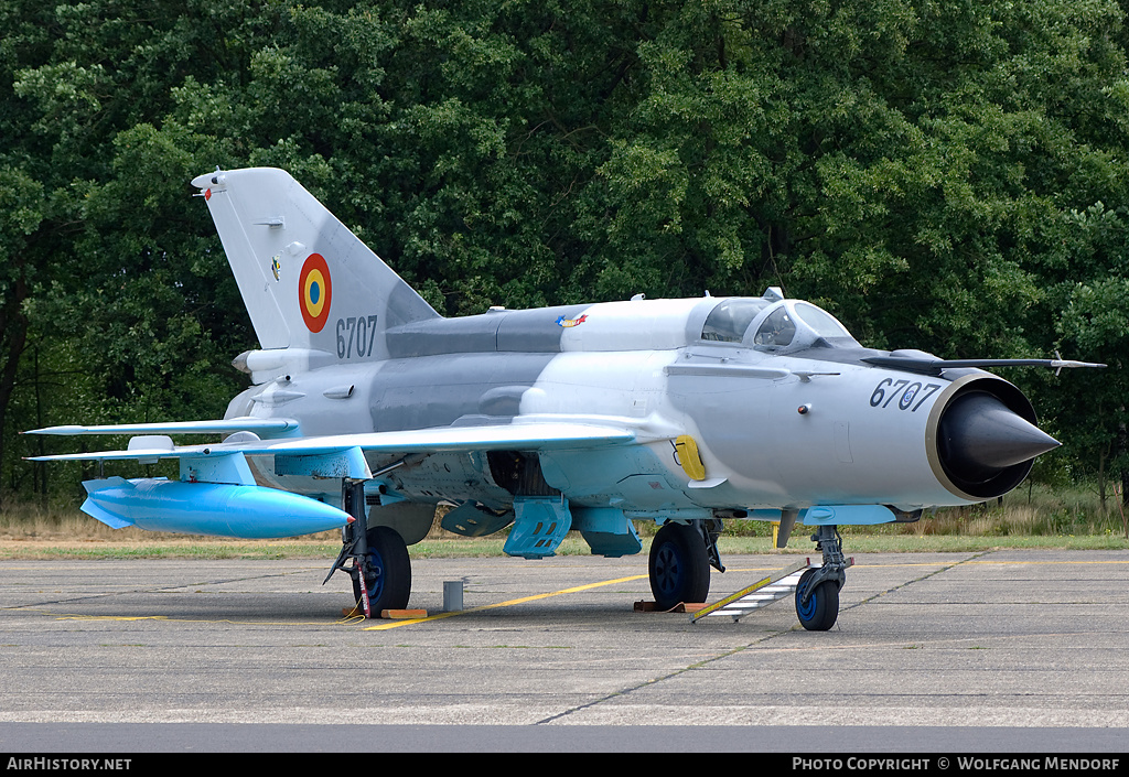 Aircraft Photo of 6707 | Mikoyan-Gurevich MiG-21MF-75 Lancer C | Romania - Air Force | AirHistory.net #629372