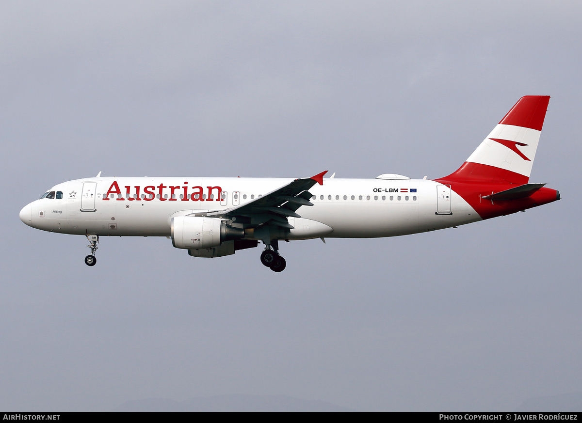 Aircraft Photo of OE-LBM | Airbus A320-214 | Austrian Airlines | AirHistory.net #629435