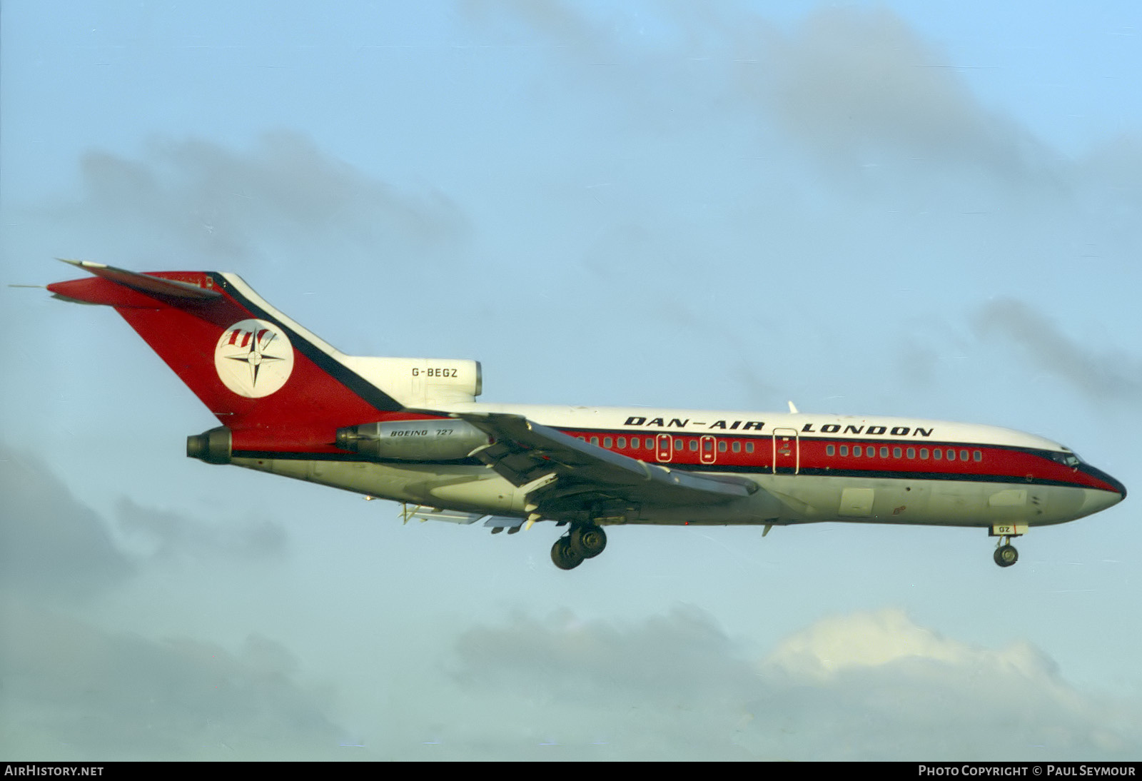 Aircraft Photo of G-BEGZ | Boeing 727-193 | Dan-Air London | AirHistory.net #629491