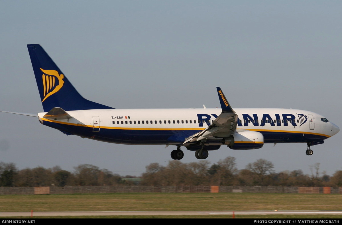 Aircraft Photo of EI-EBM | Boeing 737-8AS | Ryanair | AirHistory.net #629799