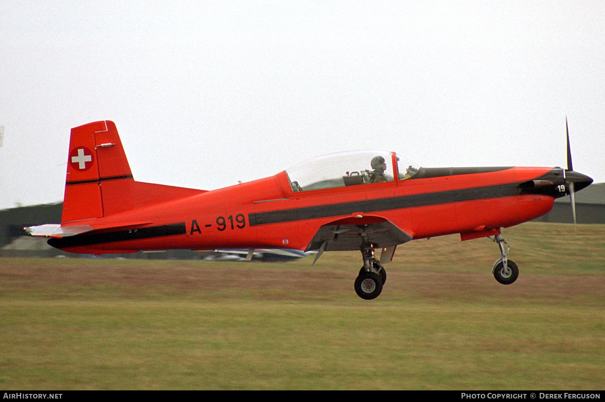 Aircraft Photo of A-919 | Pilatus PC-7 | Switzerland - Air Force | AirHistory.net #629900