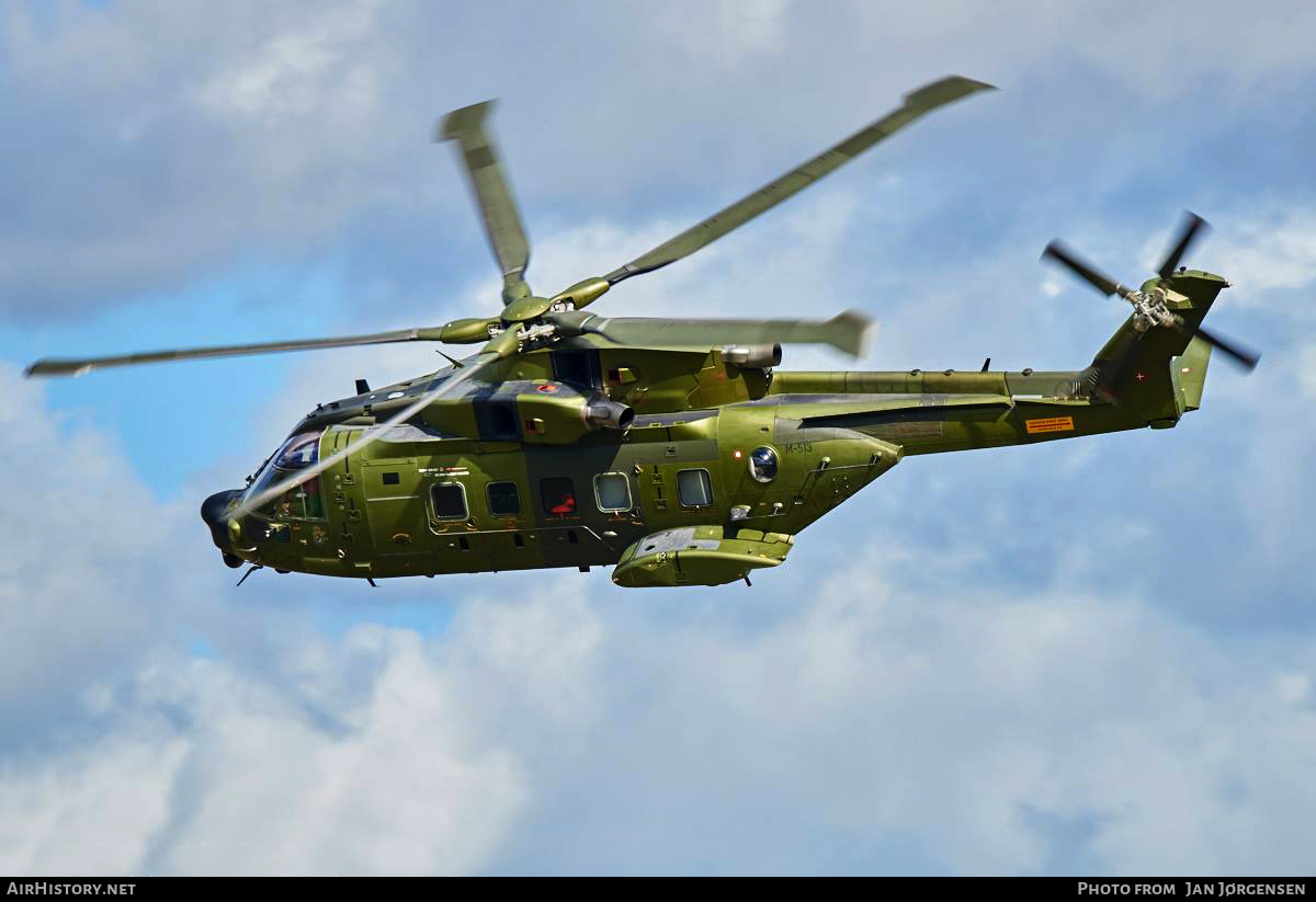 Aircraft Photo of M-513 | AgustaWestland EH101-512 Merlin Joint Supporter | Denmark - Air Force | AirHistory.net #630405