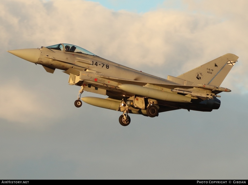 Aircraft Photo of C.16-78 / 10235 | Eurofighter EF-2000 Typhoon S | Spain - Air Force | AirHistory.net #630775