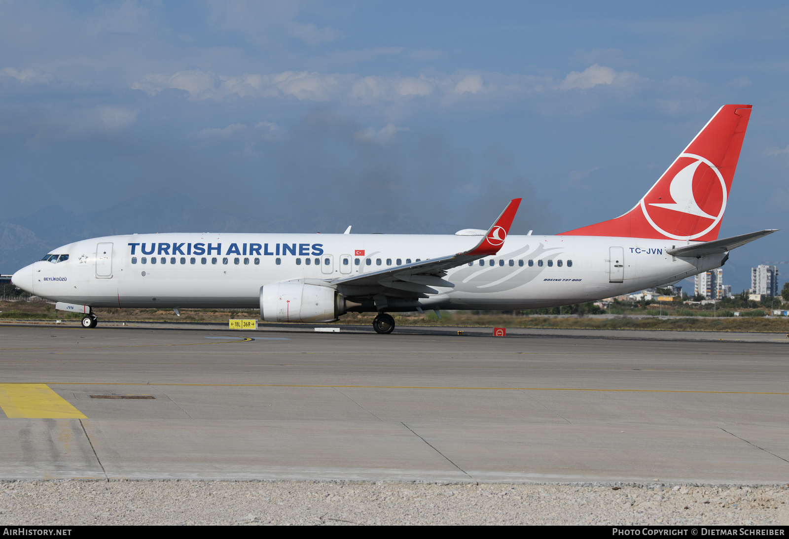 Aircraft Photo of TC-JVN | Boeing 737-8F2 | Turkish Airlines | AirHistory.net #630795
