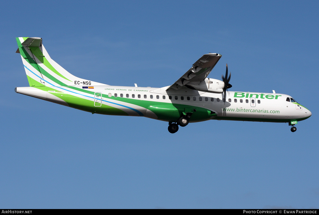 Aircraft Photo of EC-NSG | ATR ATR-72-600 (ATR-72-212A) | Binter Canarias | AirHistory.net #631022